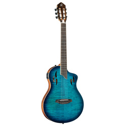 Gitara elektro-klasyczna Ortega RTPDLX-FMA TourPlayer Deluxe niebieska z pokrowcem