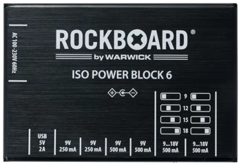 Izolowany zasilacz do efektów 9V, 12V, 15V, 18V RockBoard ISO Power Block V6 IEC