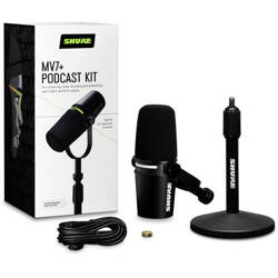 Mikrofon dynamiczny do podcastów Shure MV7+K-BNDL XLR/USB-C ze statywem