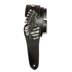 Pas do gitary Minotaur Straps HeadBanger 275992 skórzany czarny pasek gitarowy