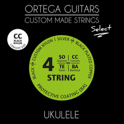 Struny do ukulele koncertowego Ortega UKSBK-CC 24-37 czarne