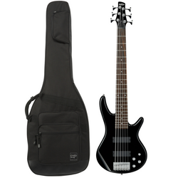 Zestaw gitara basowa 6-strunowa Ibanez GSR206-BK z dedykowanym pokrowcem Ibanez IBB540-BK