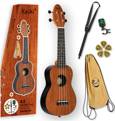Zestaw ukulele sopranowe Ortega K2-MAH Keiki ABS Mahogany z akcesoriami