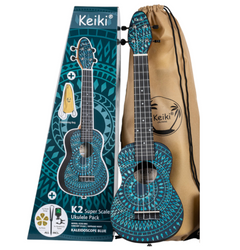 Zestaw ukulele sopranowe Ortega K2SS-BKC Keiki ABS Blue Kaleidoscope z akcesoriami