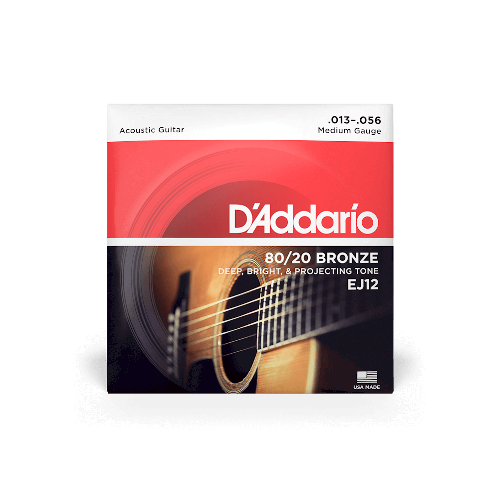 D'Addario EJ12 struny do gitary akustycznej Medium Set 13-56