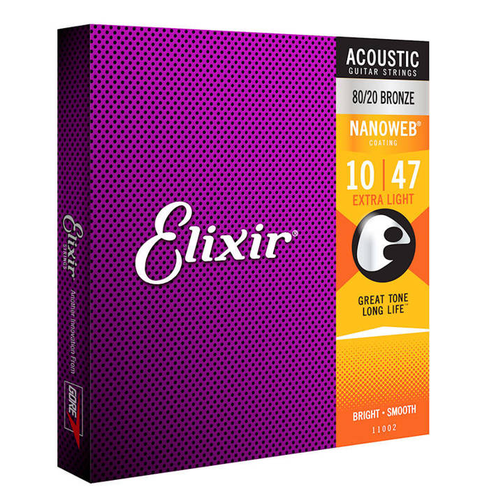 Elixir 11002 Nanoweb Bronze Extra Light 10-47 struny do gitary akustycznej