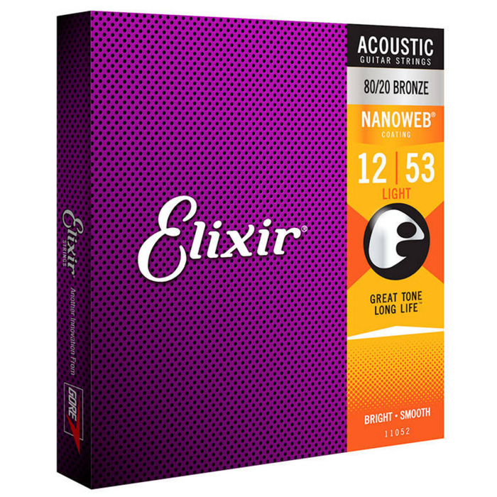 Elixir 11052 NanoWeb Bronze  Light 12-53 struny akustyczne