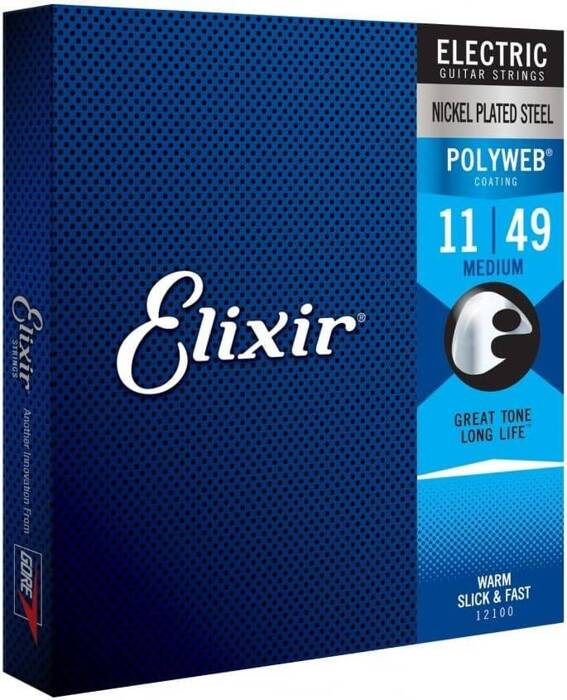 Elixir 12100 Medium (11-49) PW struny do gitary elektrycznej