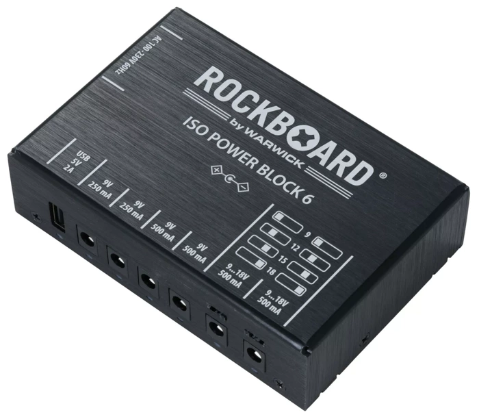 Izolowany zasilacz do efektów 9V, 12V, 15V, 18V RockBoard ISO Power Block V6 IEC