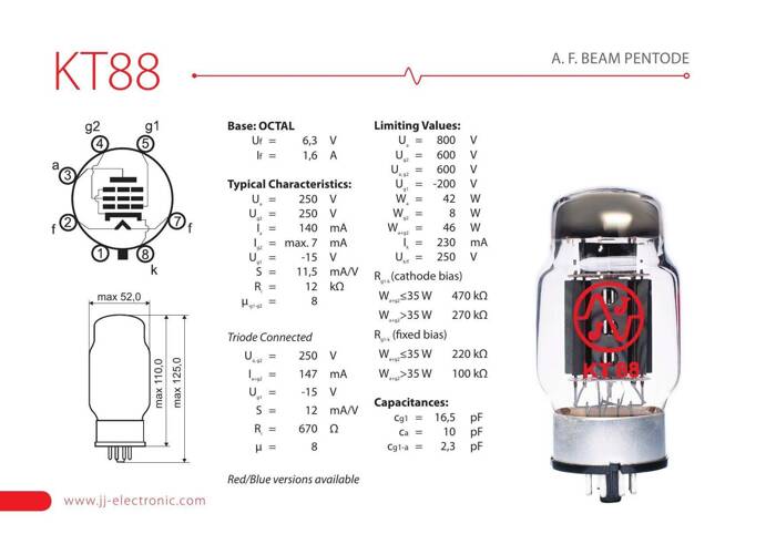 KT88 JJ Electronic lampa elektronowa dobrana para