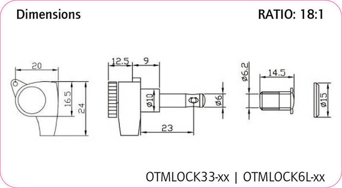 Klucze do gitary elektrycznej Ortega OTMLOCK33-CR blokowane chromowane