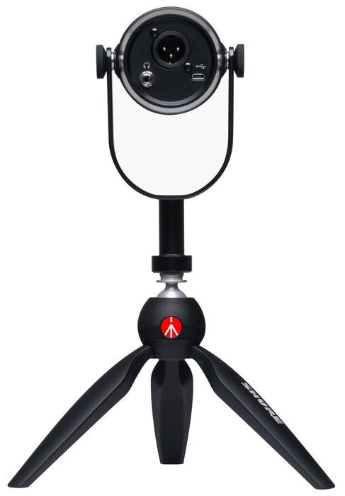 Mikrofon do podcastów Shure MV7-K-BNDL ze statywem biurkowym Manfrotto