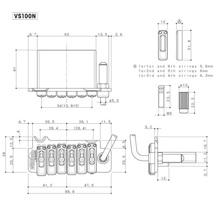 Mostek tremolo Wilkinson VS100N czarny GOTOH vintage tremolo do gitary