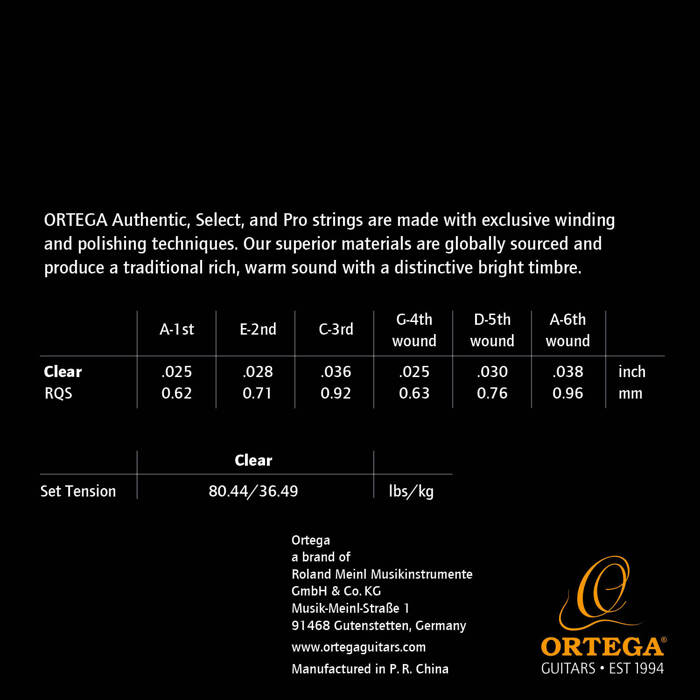 Struny do gitary klasycznej 1/2 Ortega RQS Requinto 25-38