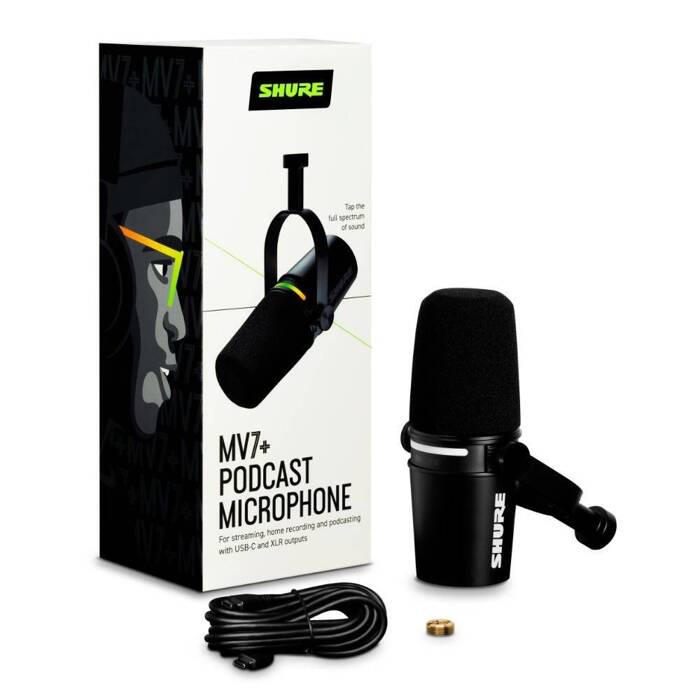 Zestaw do podcastów mikrofon Shure MV7+K XLR/USB-C + akcesoria