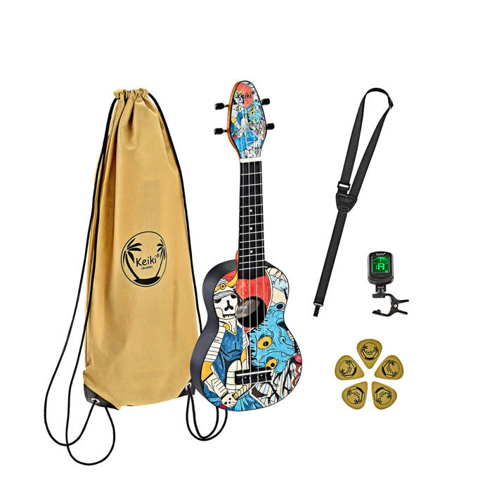 Zestaw ukulele sopranowe Ortega K2-SR Keiki ABS Samurai SET z akcesoriami