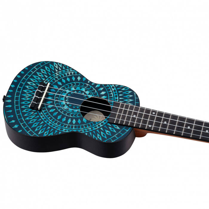 Zestaw ukulele sopranowe Ortega K2SS-BKC Keiki ABS Blue Kaleidoscope z akcesoriami 