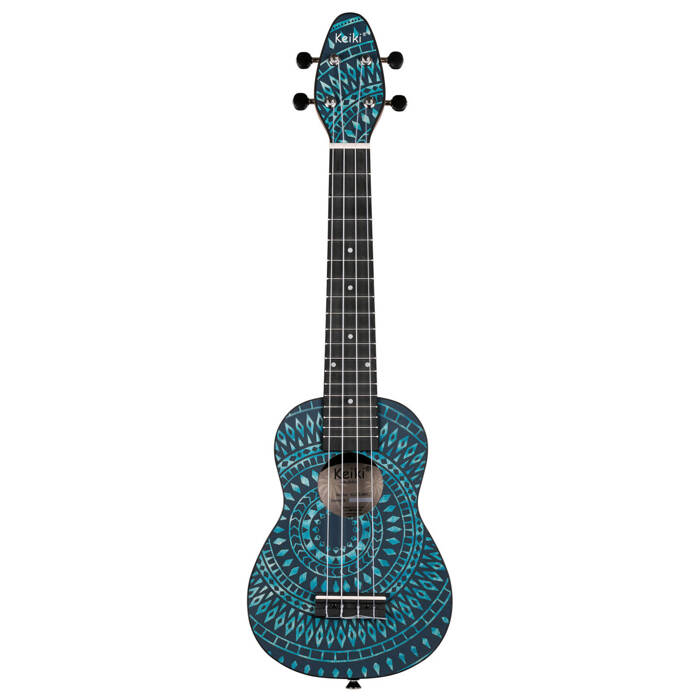 Zestaw ukulele sopranowe Ortega K2SS-BKC Keiki ABS Blue Kaleidoscope z akcesoriami 