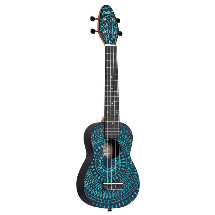 Zestaw ukulele sopranowe Ortega K2SS-BKC Keiki ABS Blue Kaleidoscope z akcesoriami 