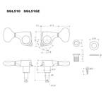 Klucze blokowane GOTOH SGL510Z-A01 HAPM złote L3+R3 trzy lewe, trzy prawe klucze do gitary HAP-M